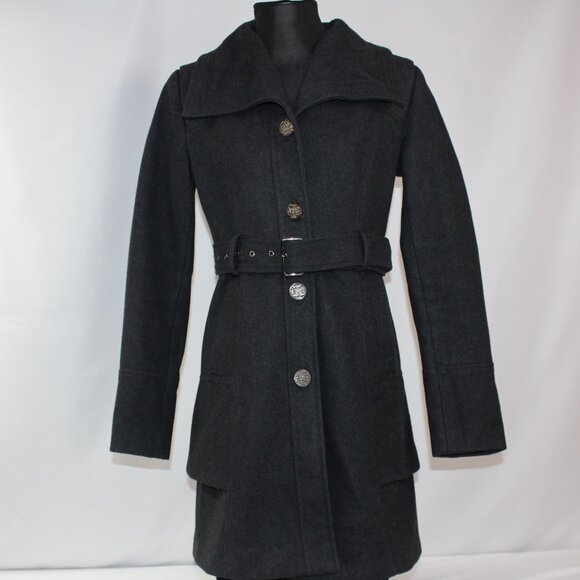 Guess Woman’s Charcoal Wool Coat‎ Size M - Picture 1 of 12